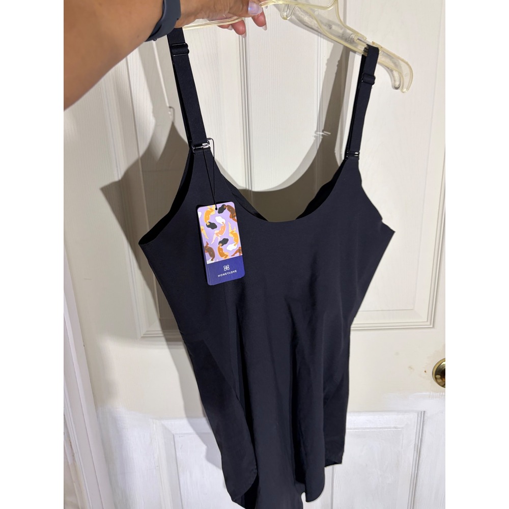 Honeylove Crossover Bodysuit Shadow Black Shapewear XL tummy control